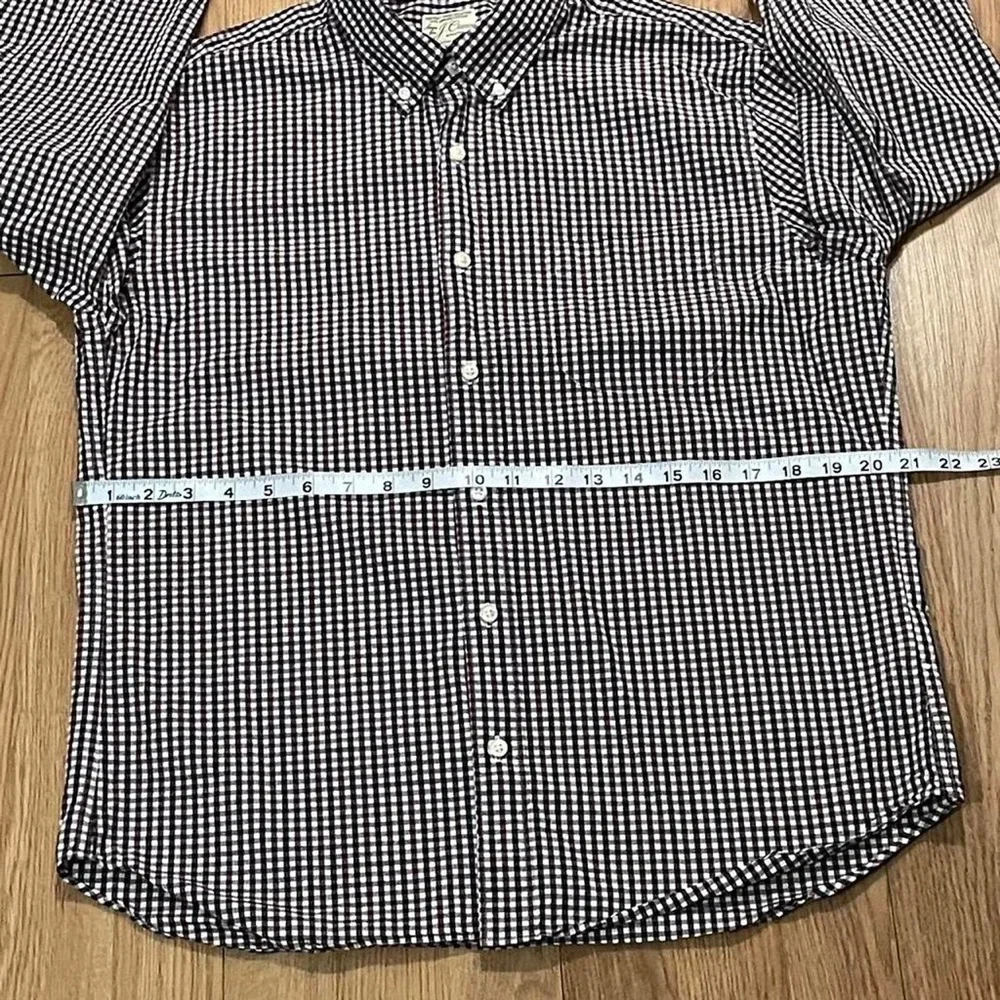 J.Crew Men’s Large Slim Untucked Long Sleeve Button Down Shirt Gingham Check